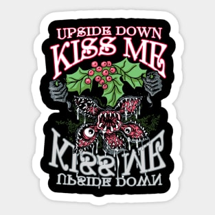 Upside Down Mistletoe Kiss Me Sticker